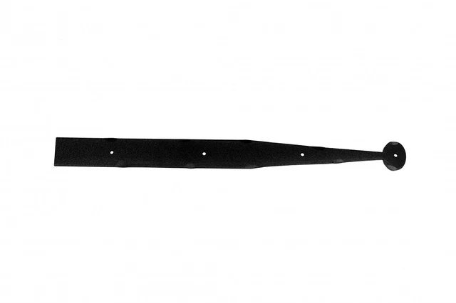Black Bean Dummy Strap Door Hinge Wrought Iron 18" L Renovators Supply