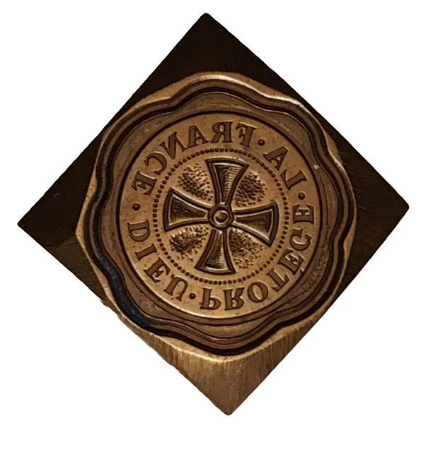 Tampon Sceau Cire Maçonnerie Œil De Dieu Carré Et Compas - Cachet Maçon Vintage Laiton Bois 25mm