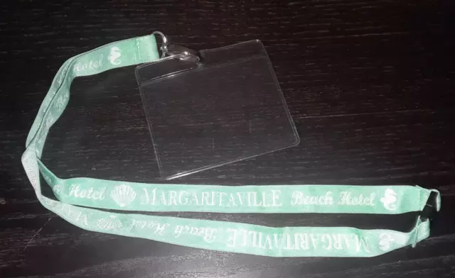 Margaritaville Beach Hotel Lanyard teal blue id holder necklace strap Buffett FL