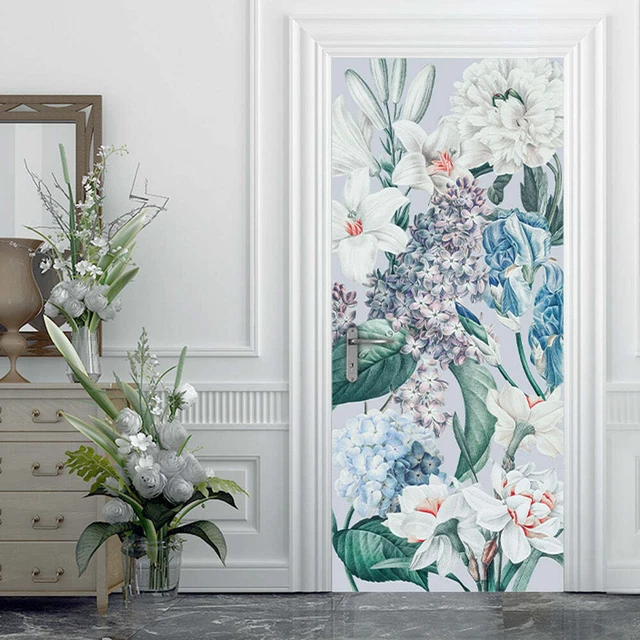 Decorazione adesiva Porta Sweet flowers sticker lavabile pvc varie misure
