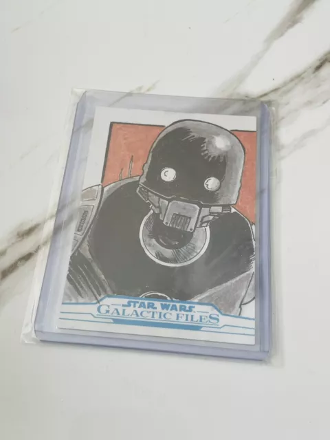 2018 Topps Star Wars Galactic Files Sketch Card K-2SO NM 1/1 Rogue One K2SO