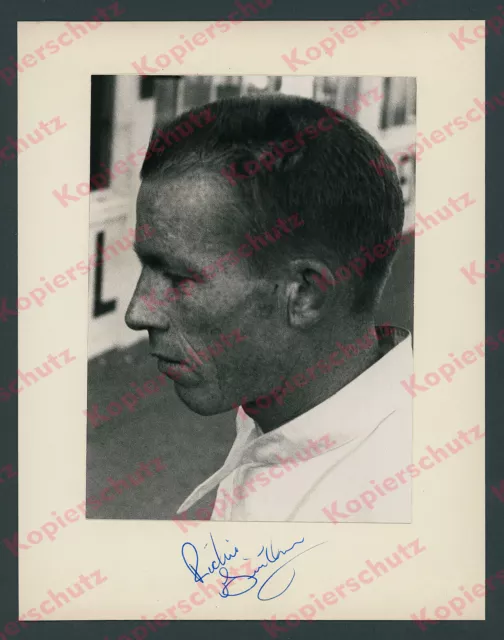 orig Foto signiert Rennfahrer Richie Ginther Autogramm 24h Le Mans Ferrari 1960