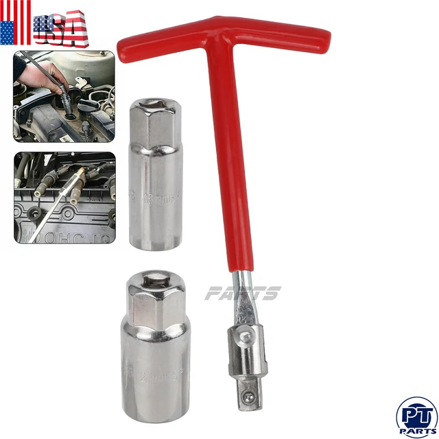 SPARK PLUG SOCKET SET REMOVER INSTALLER 16mm & 21mm T HANDLE QUALITY
