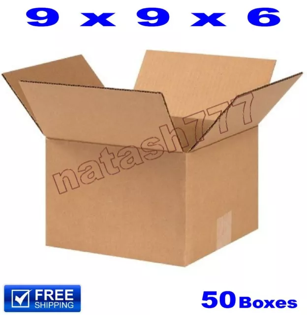 50 - 9x9x6 Cardboard Boxes 32ECT Mailing Packing Shipping Corrugated Carton