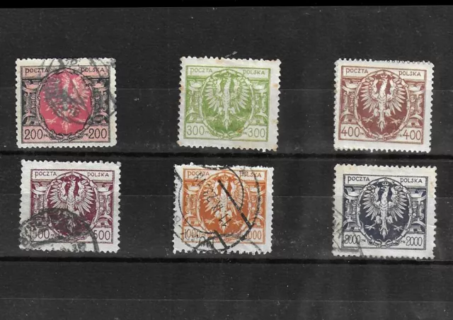 Timbres Pologne 1923 N°262-267 Neuf* Et Oblit