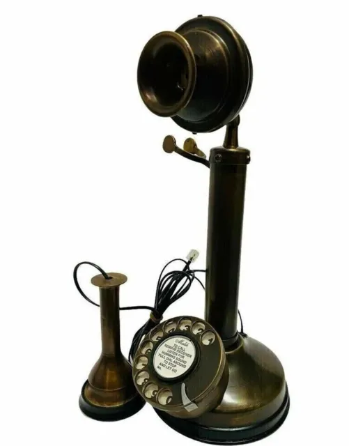 Antique Rotary Dial Candlestick Telephone - Vintage Working Landline Retro Phone