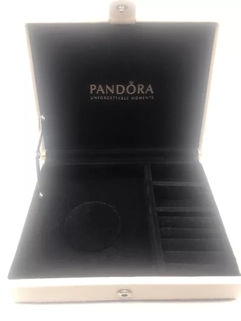 Genuine PANDORA Jewellery Box Limited Edition Leather Cream Colour 3