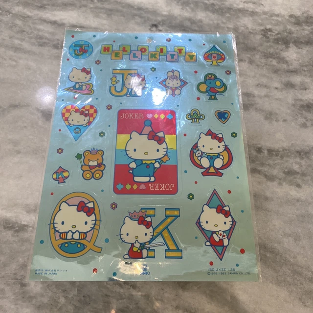 VINTAGE SANRIO HELLO KITTY Sticker Sheet 1983 Made in Japan Collectible