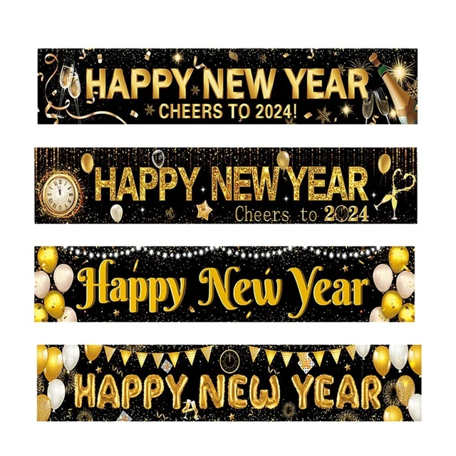 PAPIER BANNIÈRE DE Bonne Année 2024 Lettre Lumineuse (bannière Nouvel Dorée) EUR 6,87 - FR