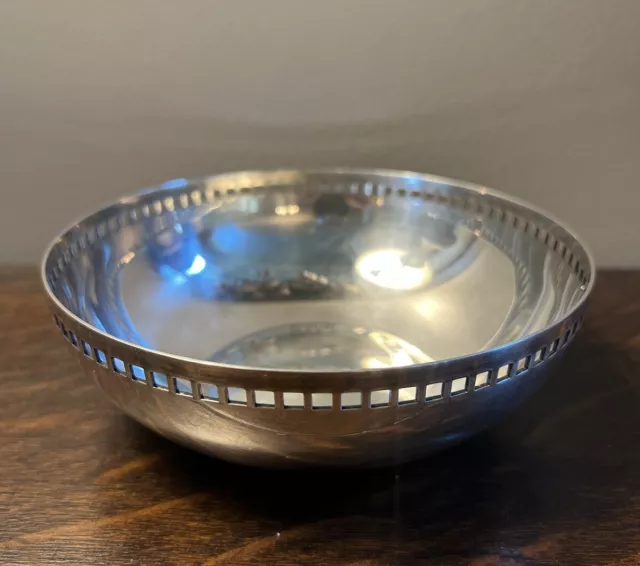 Richard Meier Swid Powell 6” Silver Skyscraper Bowl Postmodern Perforated Rare