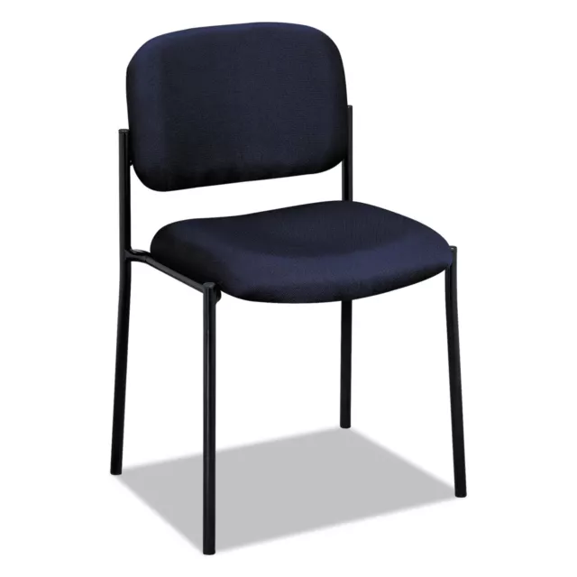 basyx VL606 Series Stacking Armless Guest Chair, Navy Fabric