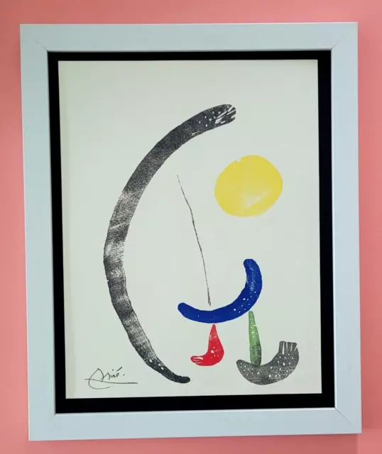 JOAN MIRO + 1971 BEAUTIFUL SIGNED PRINT MOUNTED AND FRAMED 11x14in + BUY NOW!!