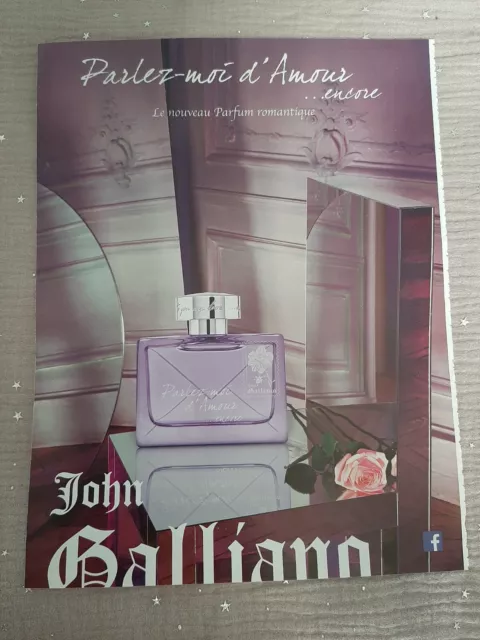 Publicité papier Parfum. Perfume Ad  John Galliano Parlez-moi d'amour de 2012