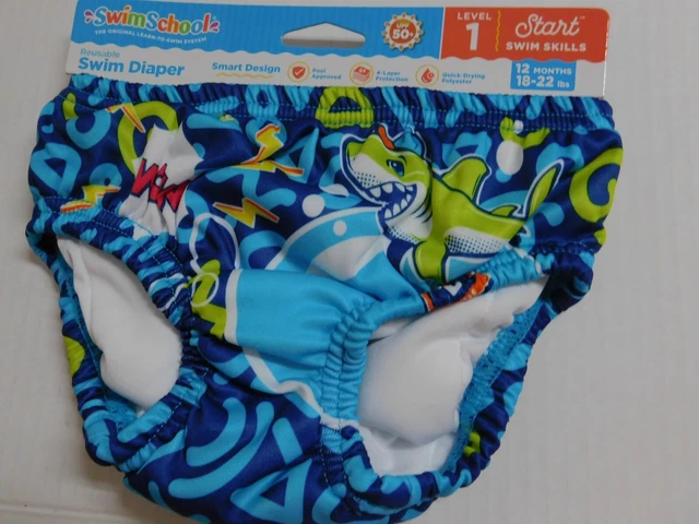 Swim Diapers Boys Reusable 12 Months 18-22 Pounds Shark Octopus Washable