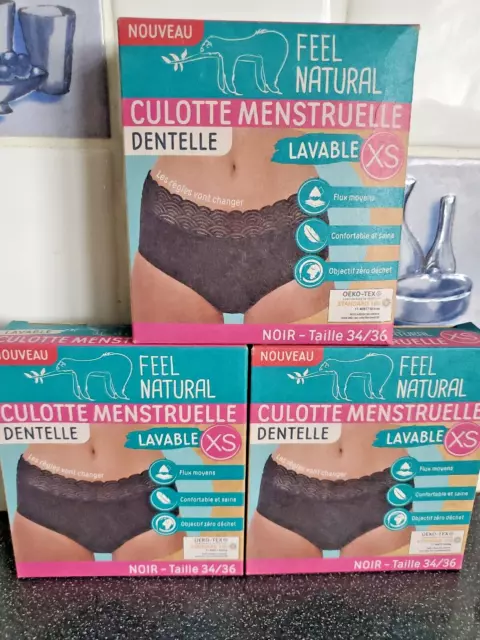 Feel Natural Culotte menstruelle lavable ultra absorbante taille M
