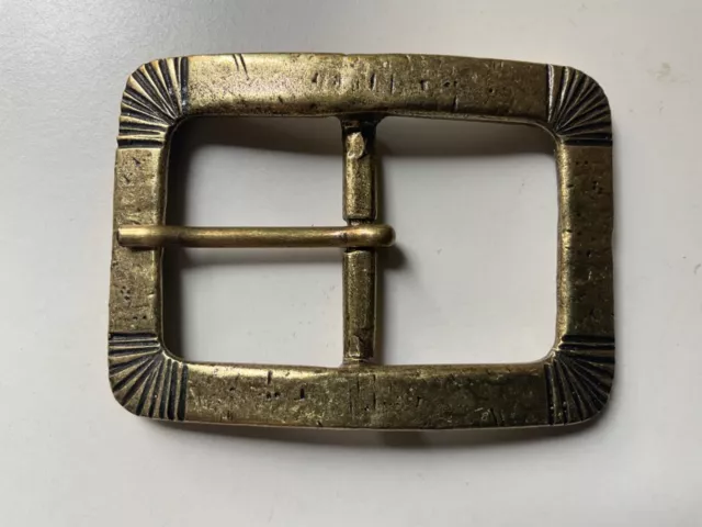Italian made, rare,solid,vintage Tribal, Ethnic,belt buckle .Antique brass plate