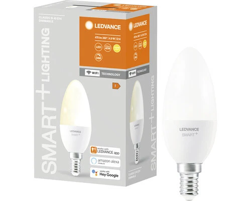 Ledvance Smart WIFI LED Kerzenlampen dimmbar B40 E14/5W (40W) matt 470 lm 2700 K