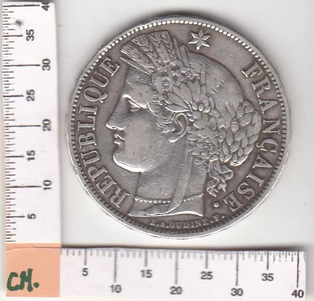 Cr1307 Moneda Francia 5 Francos Plata 1870 A Ceca De Paris 2º Rep. Mbc+ 50