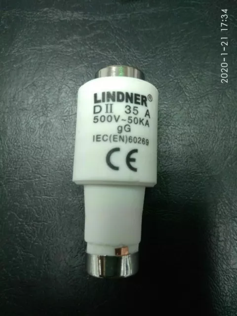 5/boîte LINDNER D-Type Fusible Link DII 500V/660V-35A gG-gL.L-5cm נתיך חברת...