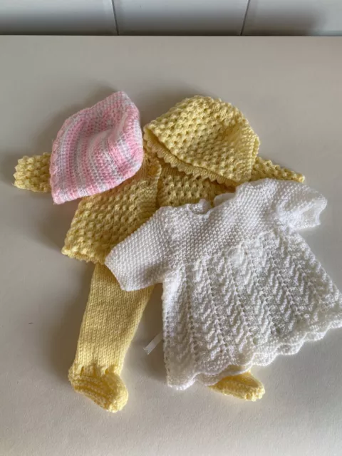 Bambole lavorate a mano vestiti set abbinato giacca leggings cofano + altri 2