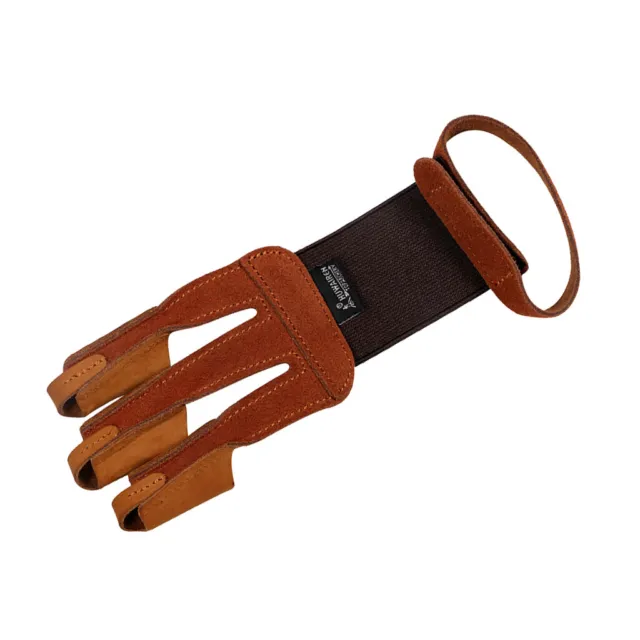 3 Finger Protector Glove Leather Archery Arrow Bow Shooting Guard