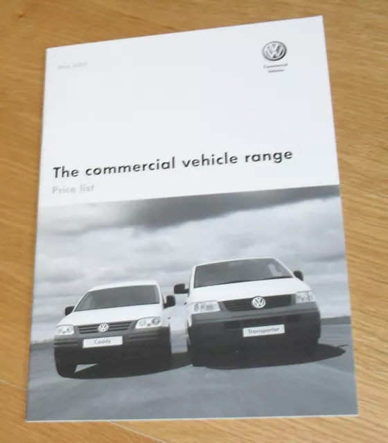 Volkswagen VW Van Price Guide 2007 Transporter T5 Caddy Crafter + Options