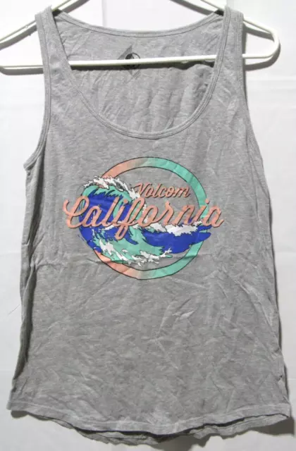 Volcom California Waves Graphic Gray Tank Top Women's Size Small