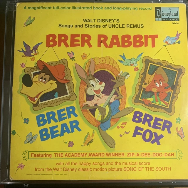 Walt Disney Brer Rabbit Vinyl Album/Book| Uncle Remus | Brer Rabbit | Brer Fox