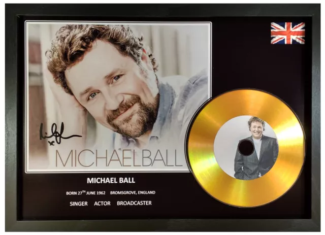 Michael Ball Signed Photograph Gold Cd Disc Display Collectable Memorabilia Gift