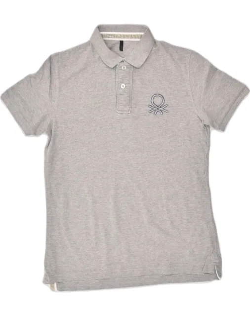 Polo para hombre BENETTON XL gris algodón AM84