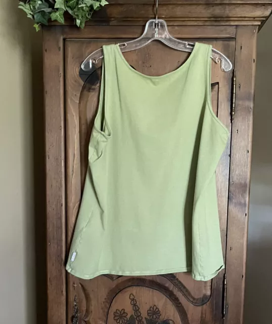 Woolrich Womens Plus Size 2X Sleeveless Cotton/Spandex Surf Sage Tank Top 2