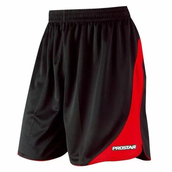 Mitre Prostar Sparta Football Shorts, Black/Red, Boys LY 26-28" Waist