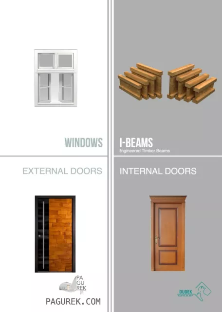 Fenêtres revêtues bois et bois/aluminium et portes extérieures/intérieurs. Basse énergie 