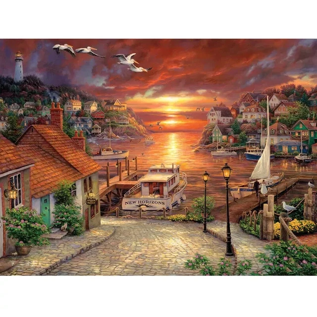 UK , Scenery Diamond Painting  Kit, FULL DRILL, Square Diamonds