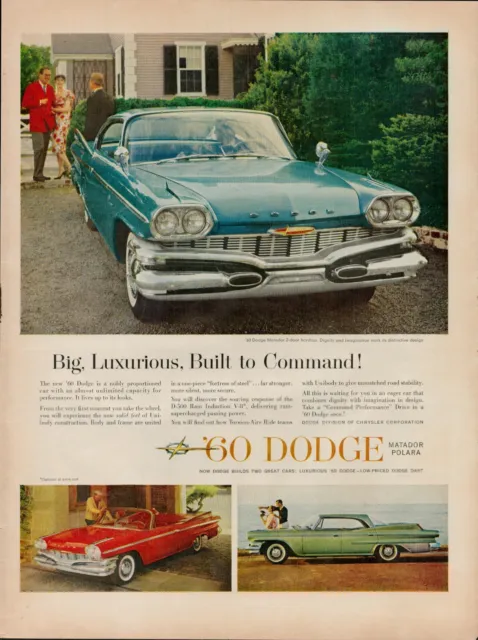 1960 Auto Car Dodge Matador Polar 60s Vintage Print Ad Coupe Convertible Sedan