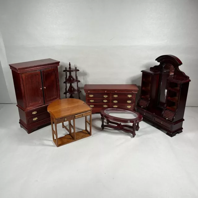 Dollhouse Miniature Wooden Furniture 1:12 Scale Lot of 6