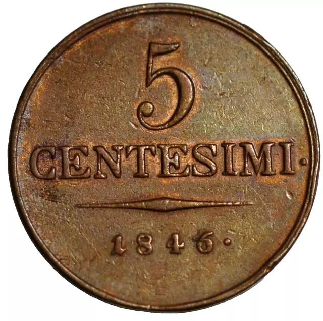 Italian States LOMBARDY-VENETIA 5 Centesimi 1846 V C# 14.2