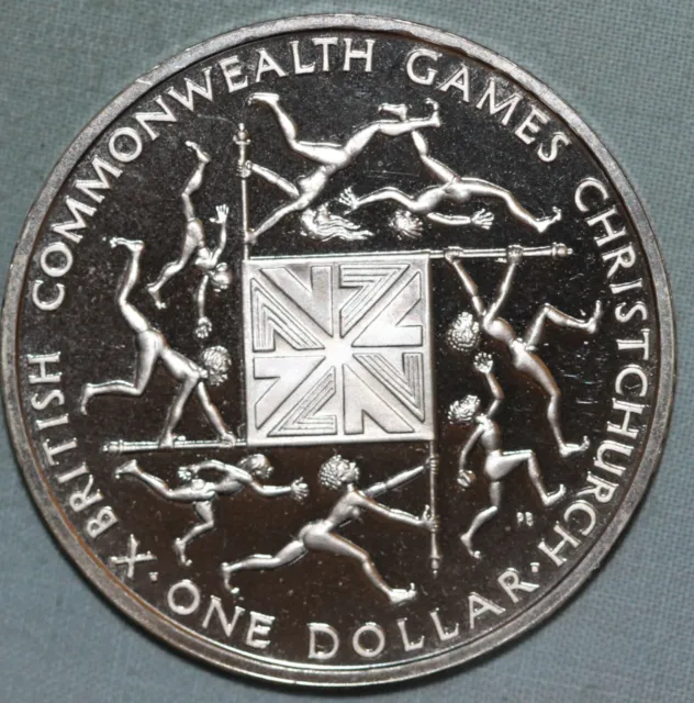 New Zealand 1974 Silver Proof Dollar~ British Commonwealth Games Christchurch