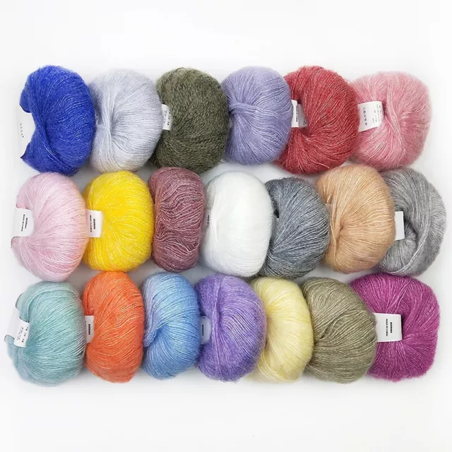 Mohair Yarn Crochet Women Scarf Shawl Wool Thread Handmade DIY 0.9mm X -$r