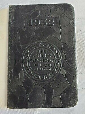 1932 The British American Oil Company Pocket Calendar Note Book Antique Paper