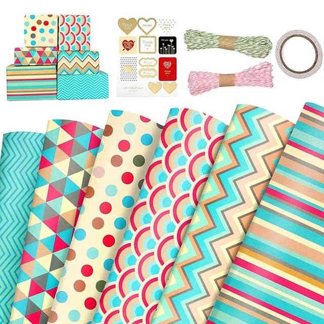 Lenzuola da avvolgere, per Natale Birtay set avvolgimento festa 6 pz confezione regalo Wrap6583