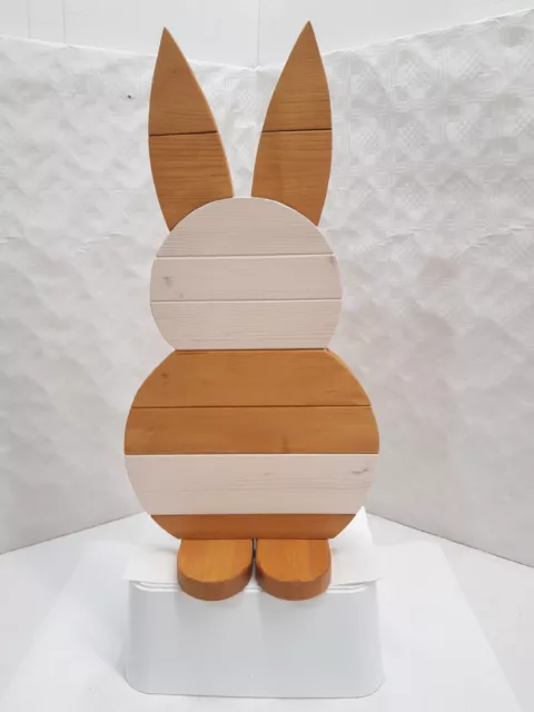 Großer Holz Osterhase als Dekoration.Massivholz Fichte mit Fußsockel ,Höhe 45cm, 2