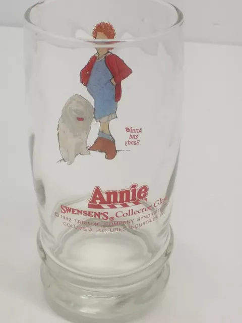 Vintage Little Orphan Annie and Dog Sandy 1982 Swensons Collector Glass 2