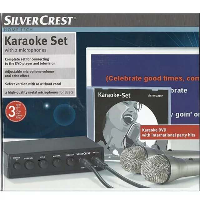 Karaoke Set Anlage Silvercrest TM210 zum Anschluss an DVD-Player und TV