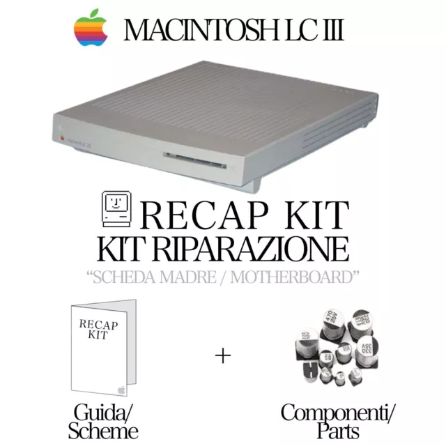 Kit Recap Riparazione Apple Macintosh LC III Capacitor Motherboard Scheda Madre