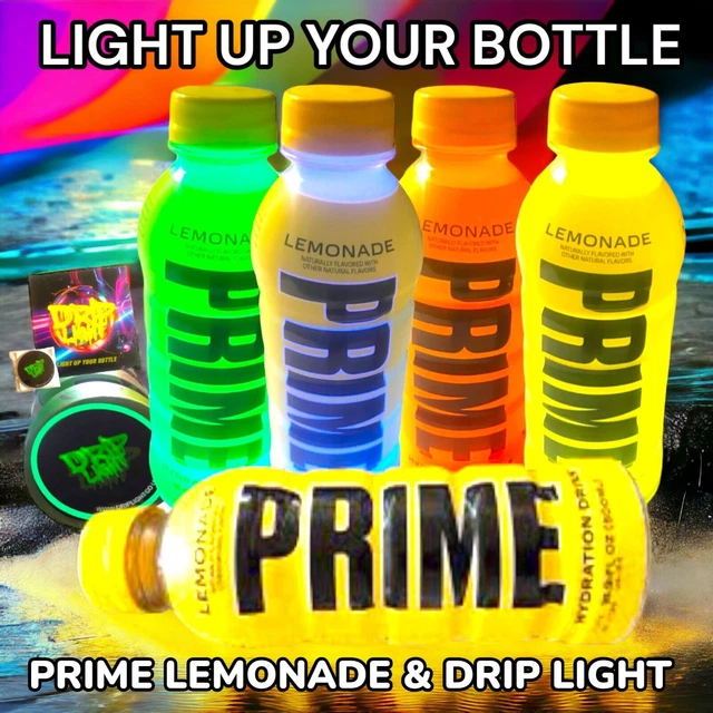PRIME HYDRATION LEMONADE Flavour Drink With Drip Light NEW Light Up Your Bottle! £11.99