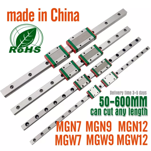 MGN12H MGN12C 300-600mm Miniature Linear Slide Rail Guide  Sliding Block DIY 3D