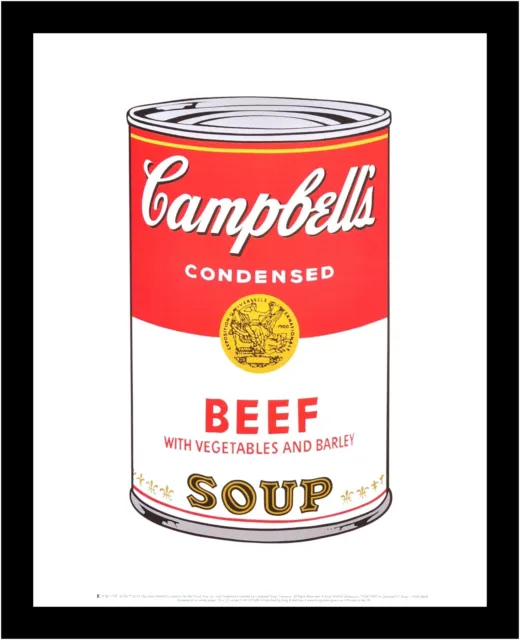 Poster Andy Warhol stampa artistica immagine in cornice alluminio zuppa di manzo 36x28 cm
