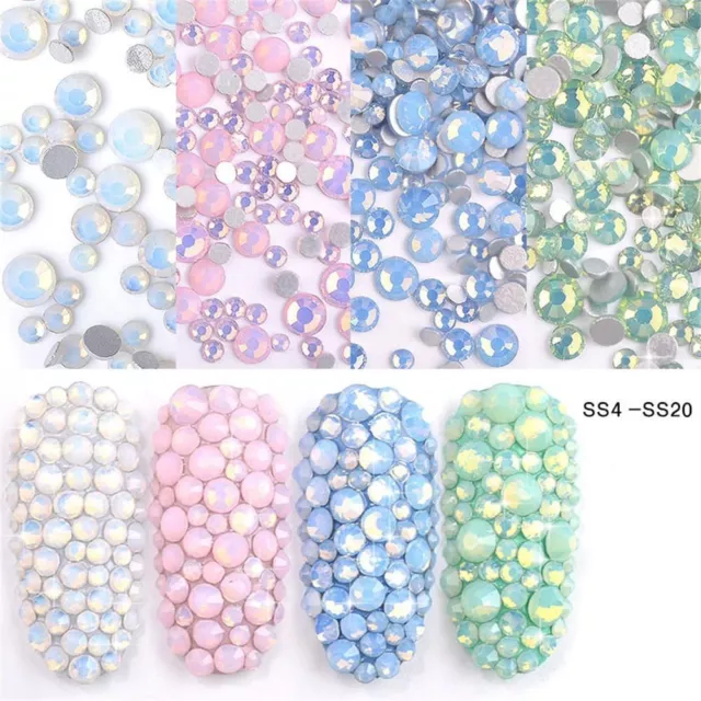 1440x AB Nail Rhinestone Crystal 1.2mm 3D Micro Glass DIY Gems Glitter Nails  Art