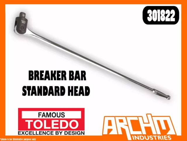 Toledo 301822 - Breaker Bar Standard Head - 3/4" Sq. Dr. 1000Mm Extra Hd